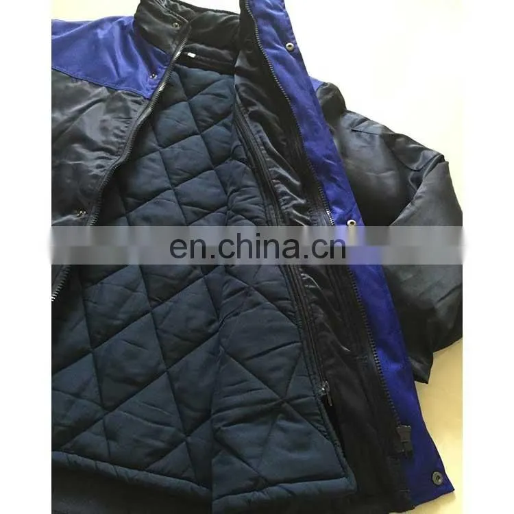 Cold winter jacket wirh safety workwear for cold room