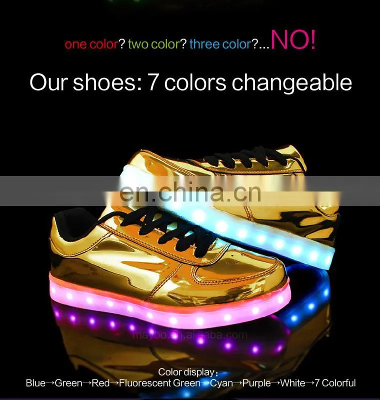 Melbourne shuffle ghost step dance Pink Micro PU leather luminous LED shoes sneakers men women footwear
