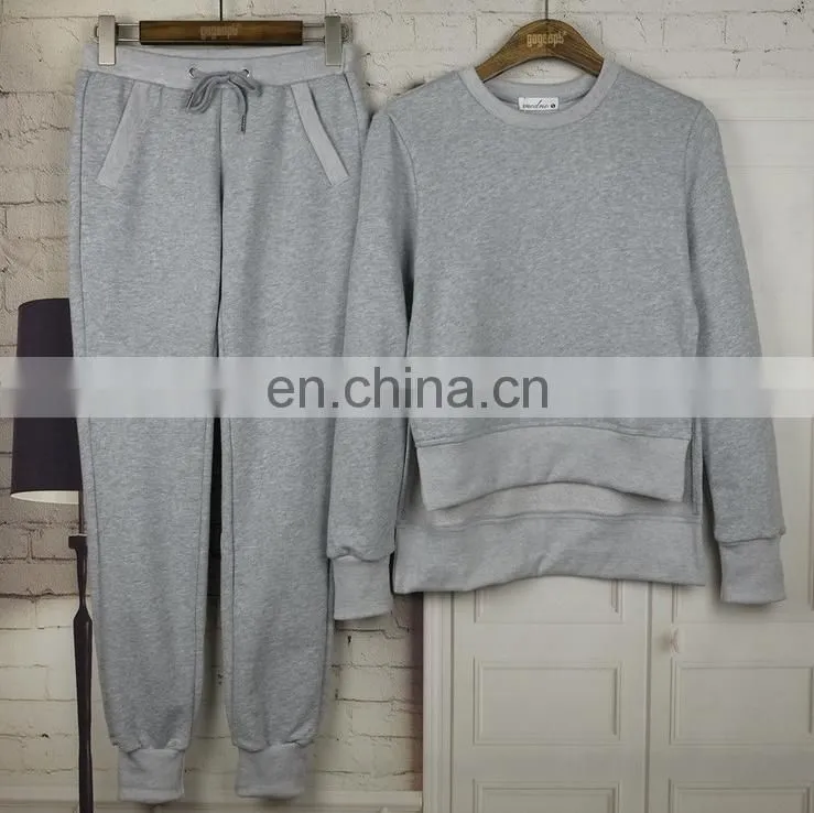 Hotsale Woman Clothing Casual Tracksuit Womens Tracksuits Crewneck Sweatshirt 2Pcs Split Sportswear Set