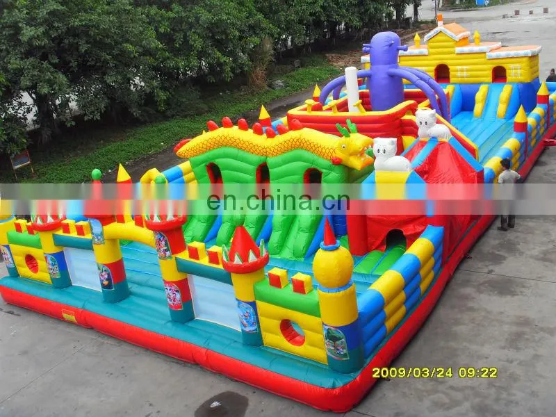 HI Kids Fun City Inflatable Playground Outdoor Gym Playground Equipment Inflatable Fun City