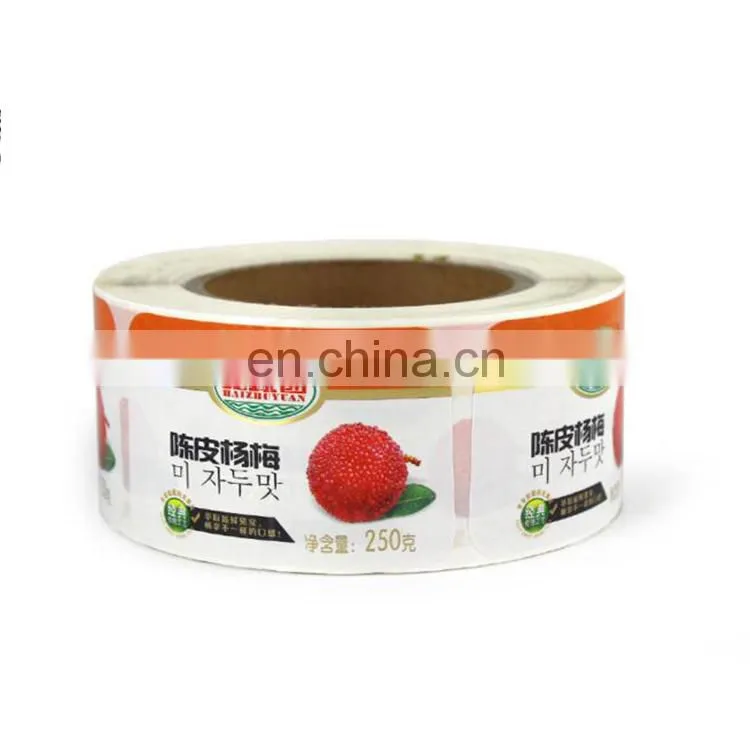 China manufacturer custom colored adhesive sticker/ roll logo printed label