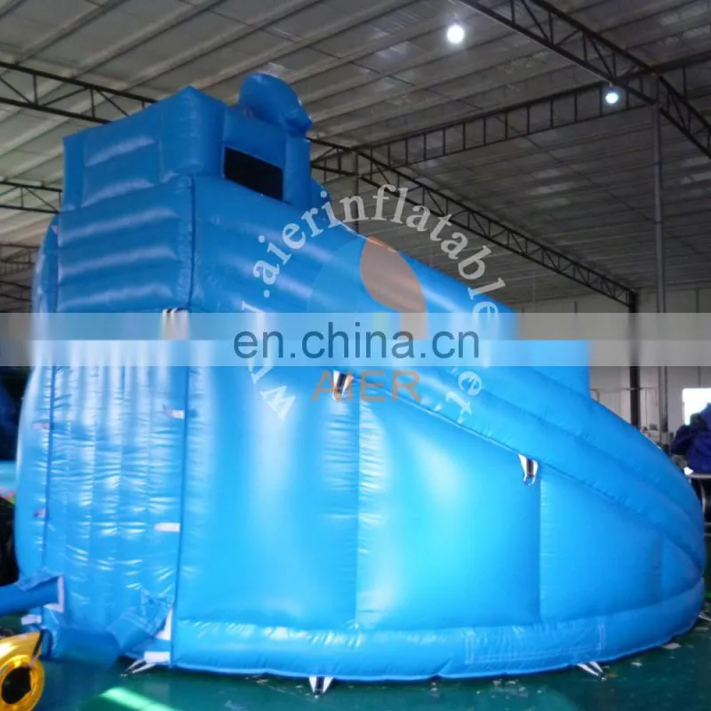 popular inflatable plastic slide toy / best quality outdoor playground water slide / cute dolphin inflatable pool slide