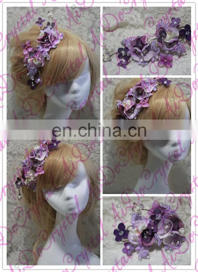 Aidocrystal fashion classic purple women hair clips headwear hairpiece bridal hair accessories