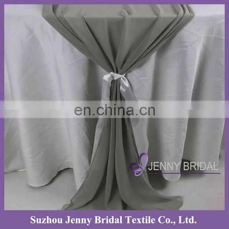 TR018#147 blush chiffon fabric satin table covers and runners wedding