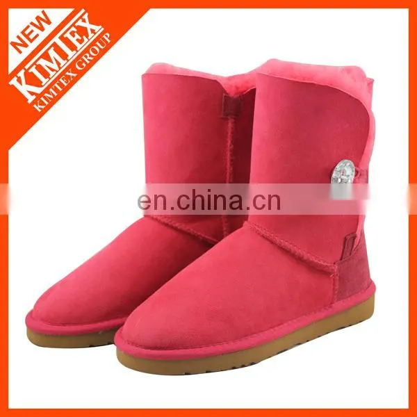 snow boots with rhinestone button