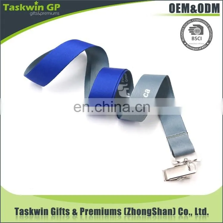 Promotional polyester car logo blue lanyard with sublimation printing