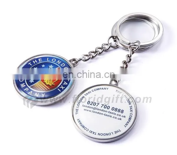 Hot sale custom metal keychain with epoxy logo for gift