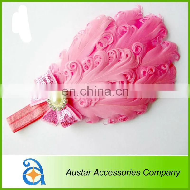 Wholesale Feather Headband hairband Baby Girls flowers headbands