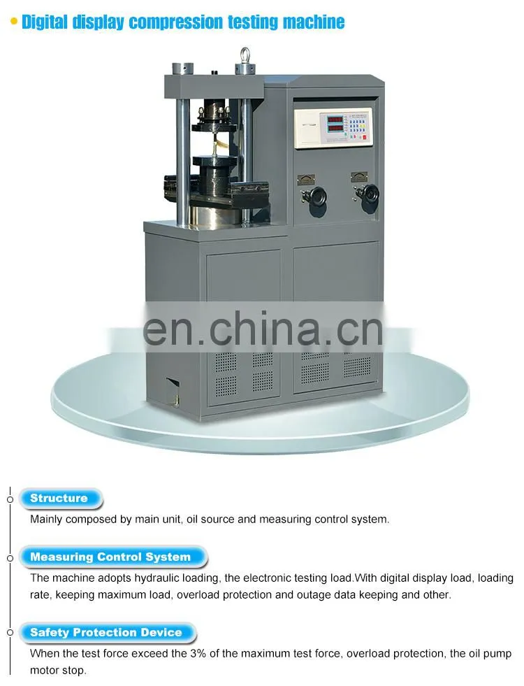 China Concrete Compression Testing Machine With Digital Display