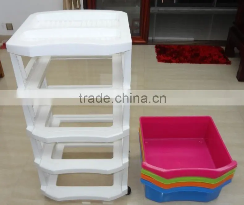 4 tier removable plastic storage drawer, plastic storage cabinet