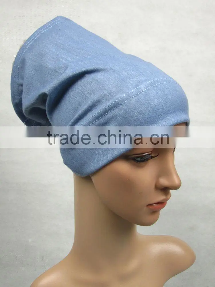 PT001 new Elastic Denim spring islamic scarf 2pcs hejab Two pieces muslim hijab