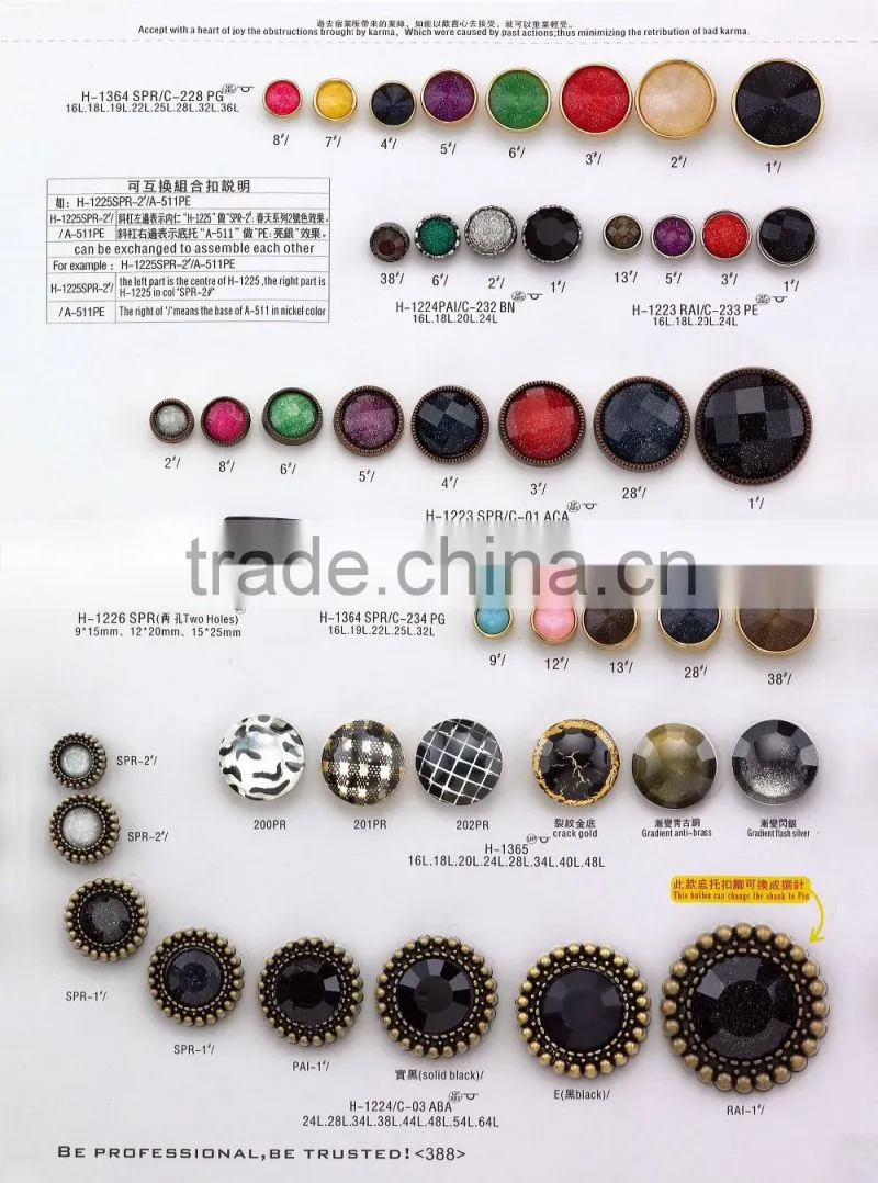High Grade Fashion Combination Button Manufacture