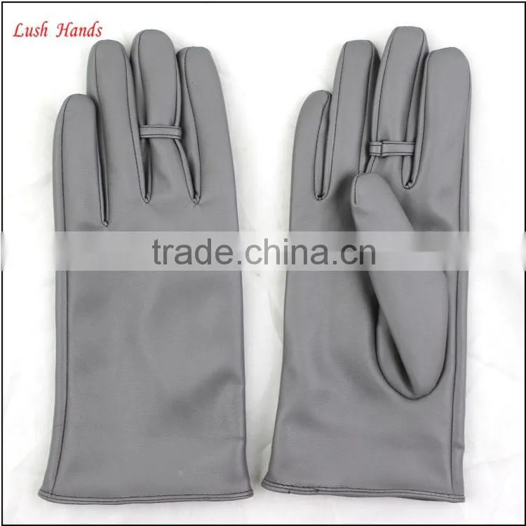 2016 ladies spring fashion grey all kinds of leather hand gloves with ring