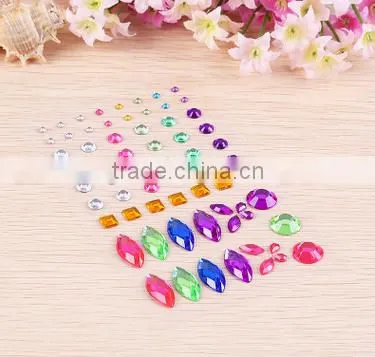 Wholesales Cute Acrylic Crystal Decoration Rhinestone Sticker