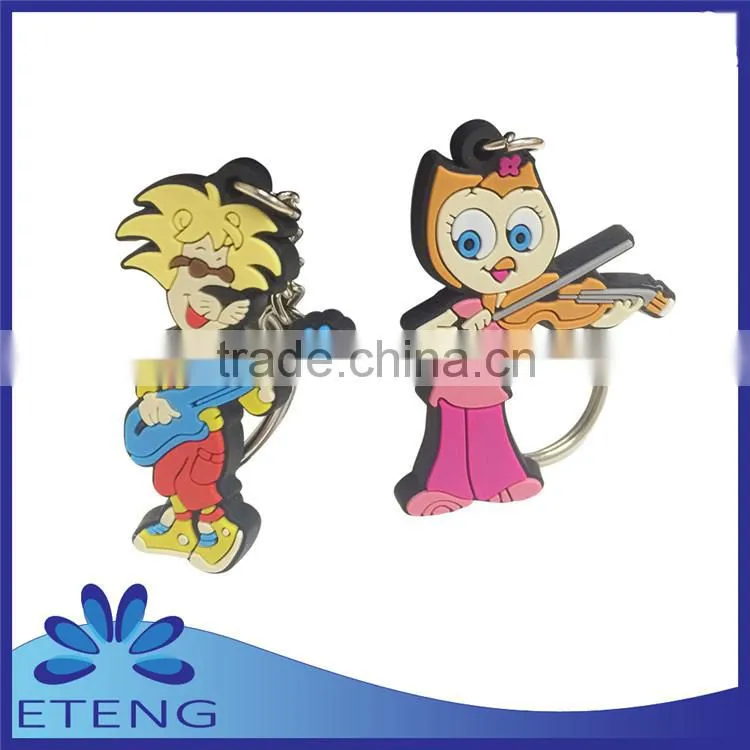 promotional custom made single side soft pvc rubber keychain with customized logo & 3D effect