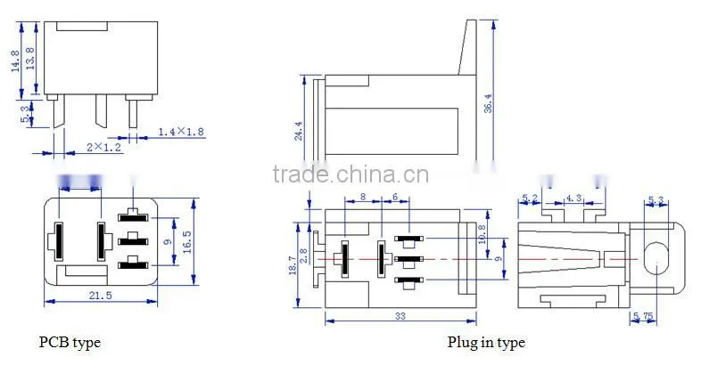 Wire Sockets for auto relay 40A PCB type WM ST01