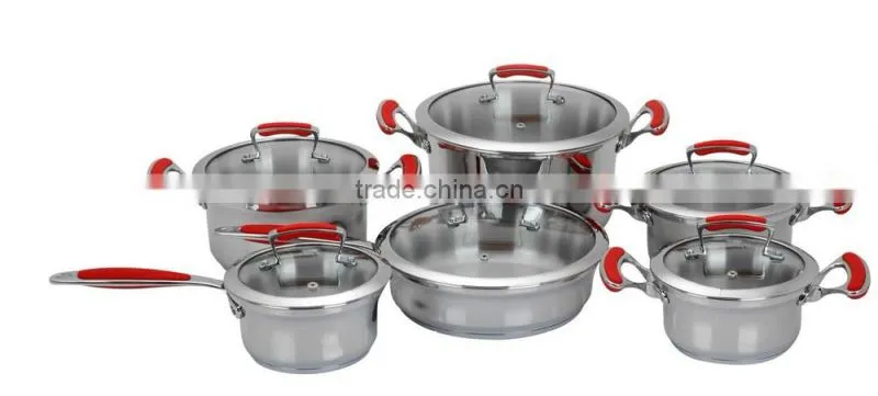 2015 new strainless steel cookware with silicone handle