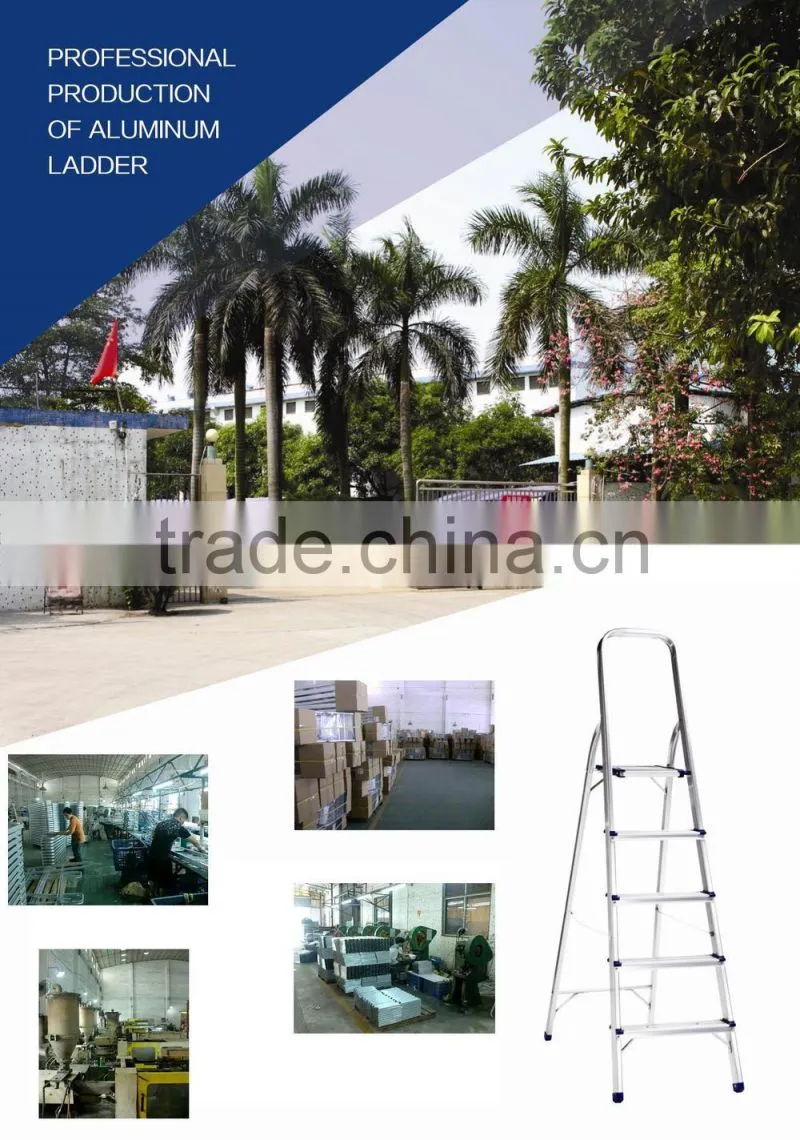 Portable Aluminium Ladder with Rubber Cover Step, Safety Handrail GS and EN131 approval