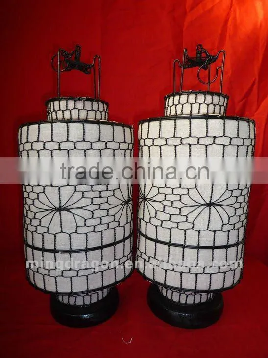 Chinese antique iron& paper white/ no paper as your request colorful round long lantern lamp