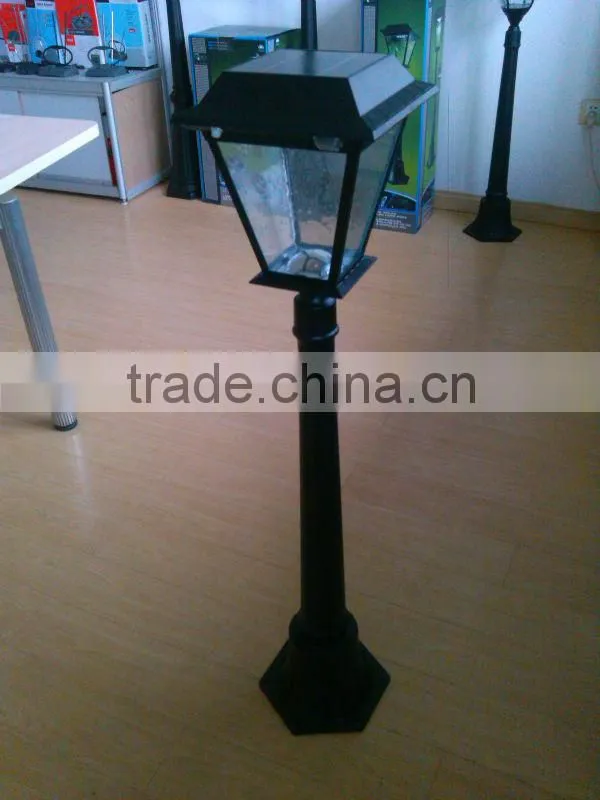 Outdoor Black Solar LED Post Lamp
