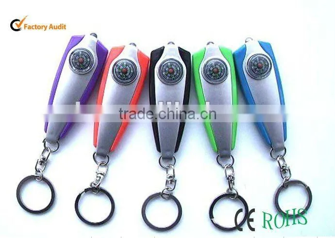 compass keychain with led light