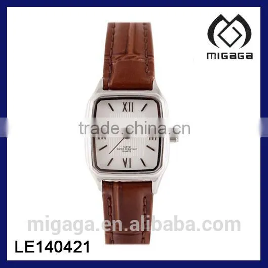 SOFT LEATHER BAND WATCHES*FASHION STEEL CASE RECTANGLE WATCHES*UNISEX WATCHES