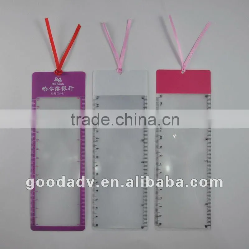 2014 cheap customized plastic clear plastic bookmarks/promotional murano glass bookmark for promotional gift