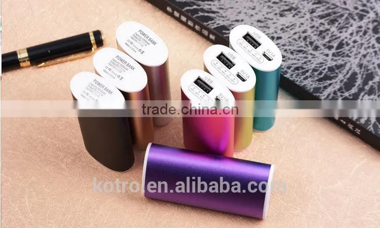 Aluminum Shell LOGO 18650 li ion 5200 mah external mobile battery charger phone power bank