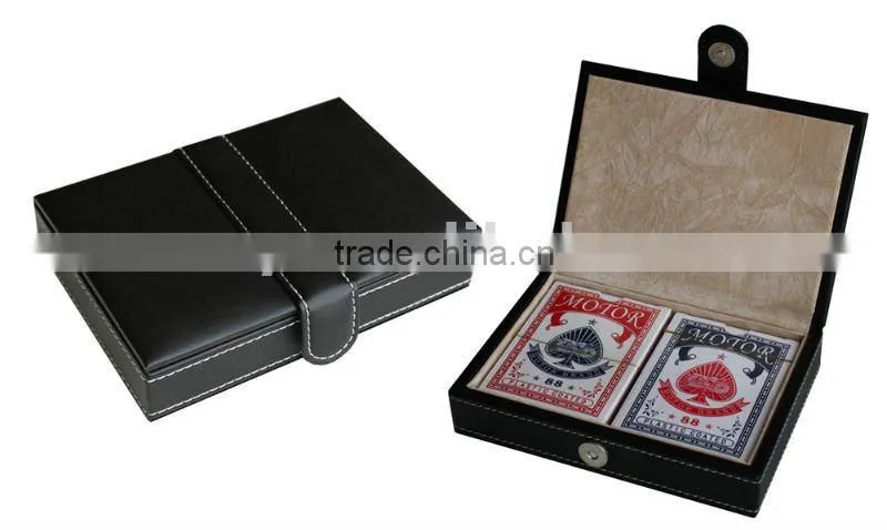 Leather Poker Case for 1 deck of playing card