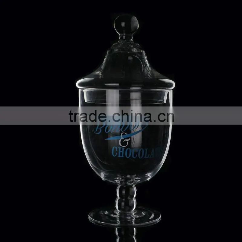 Hot Sale Handmade Two Layer Glass Candy Storage Jar