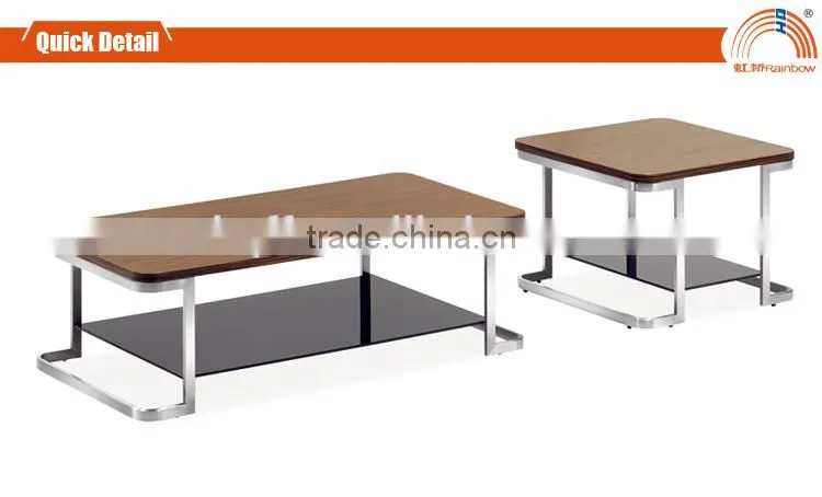 CT-06-1 ET-06-1 stainless steel glass modern coffee table