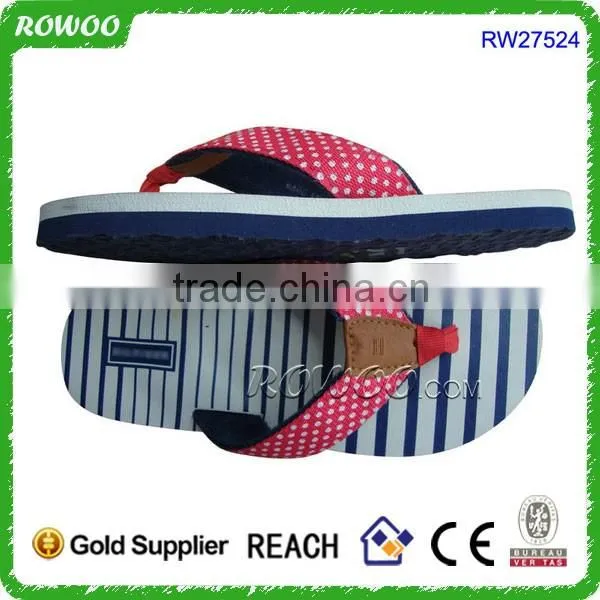 China Dot Print Textile Wholesale Flip Flop 2016 Women Sandals