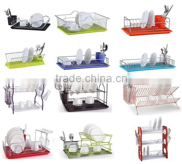 China 2016 functional wire dish plate rack with tray and cutlery holder