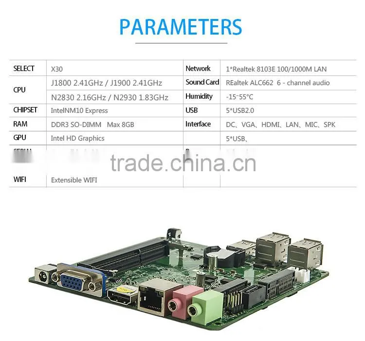 Highest cost effective X30 -2117u Desktop motherboard Mini PC Computer Desktop Mini Support Linux OS Ubuntu