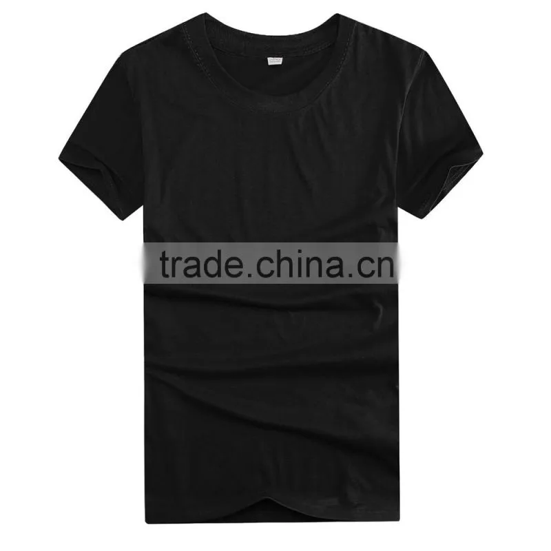 2016 Guangzhou LuoQi 160g polyester cotton o-neck short sleeve print cheap promotion custom blank t shirt