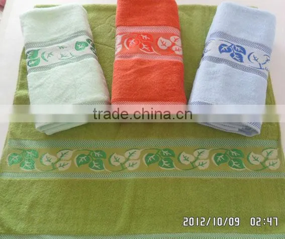 orange jacquard velvet cotton bath towels
