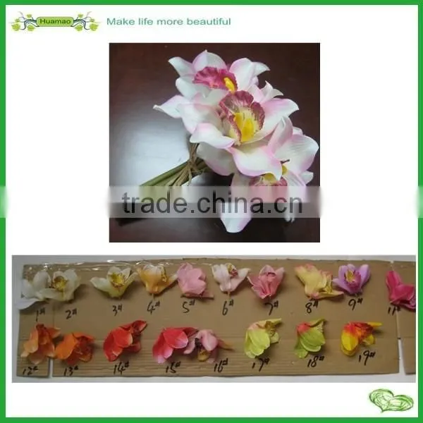 factory customized top sell cheap bride wedding bouquets artificial silk Cymbidium flowers