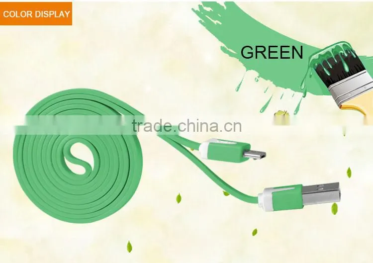 1M Colorful Noodle usb micro cable for Blackberry