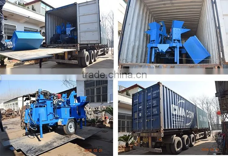WT2-20M diesel engine mud brick making machine with hopper and mixer