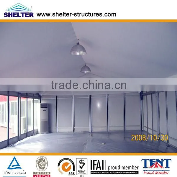Aluminum alloy frame tent with glass wall