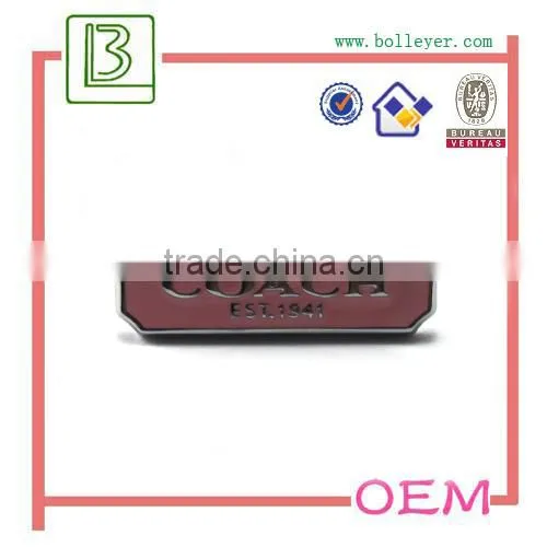 custom metal logo stickers for handbag making