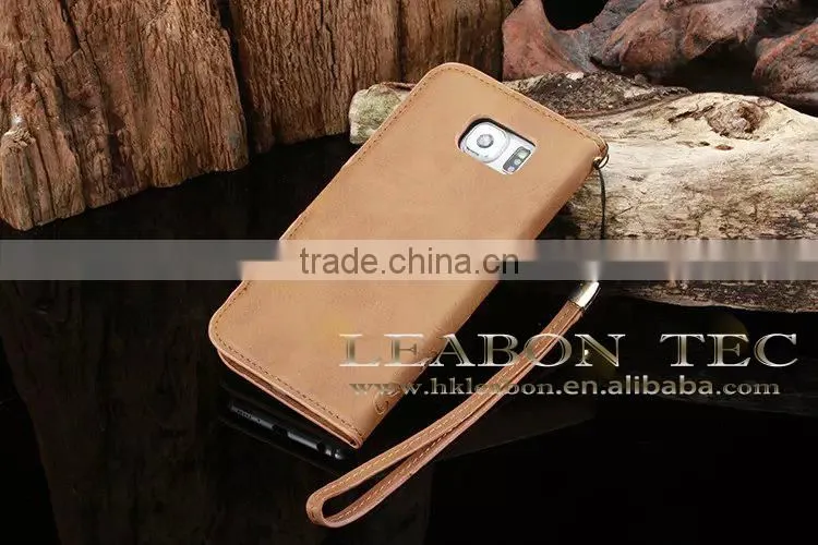 new for samsung galaxy s6 edge case with card slot book wallet flip leather case cover, wallet case for samsung galaxy s6 edge