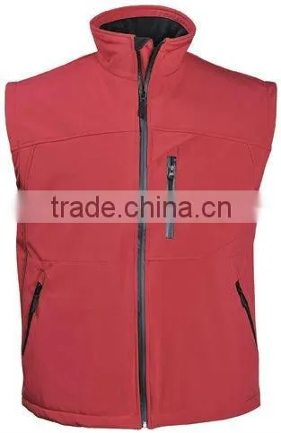2013 FASHIONABLE RED SOFTSHELL BODY WARMER