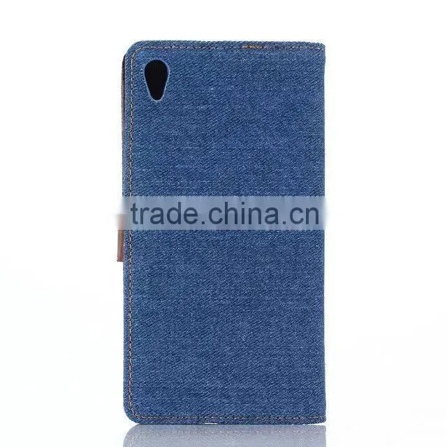 New product case for SONY Z4,special design case for LG phone ,demin style pu leather case for SONY Z4 with wallet
