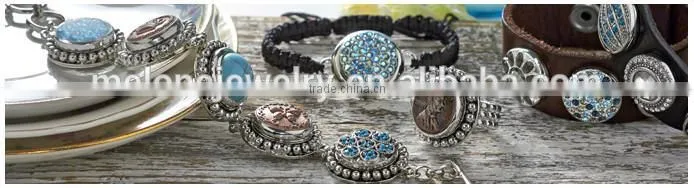 Shining Aqua And Clear Crystal Button Snap For Ginger Snap Jewelry