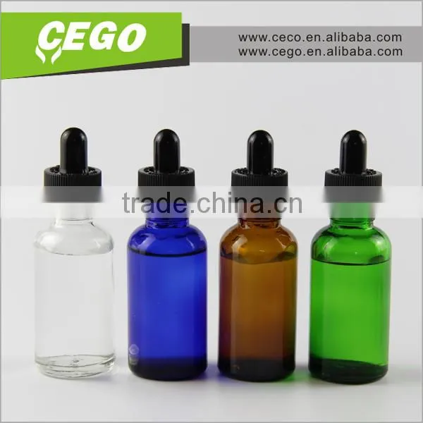 30 ml black ejuice amber clear round glass dropper bottle