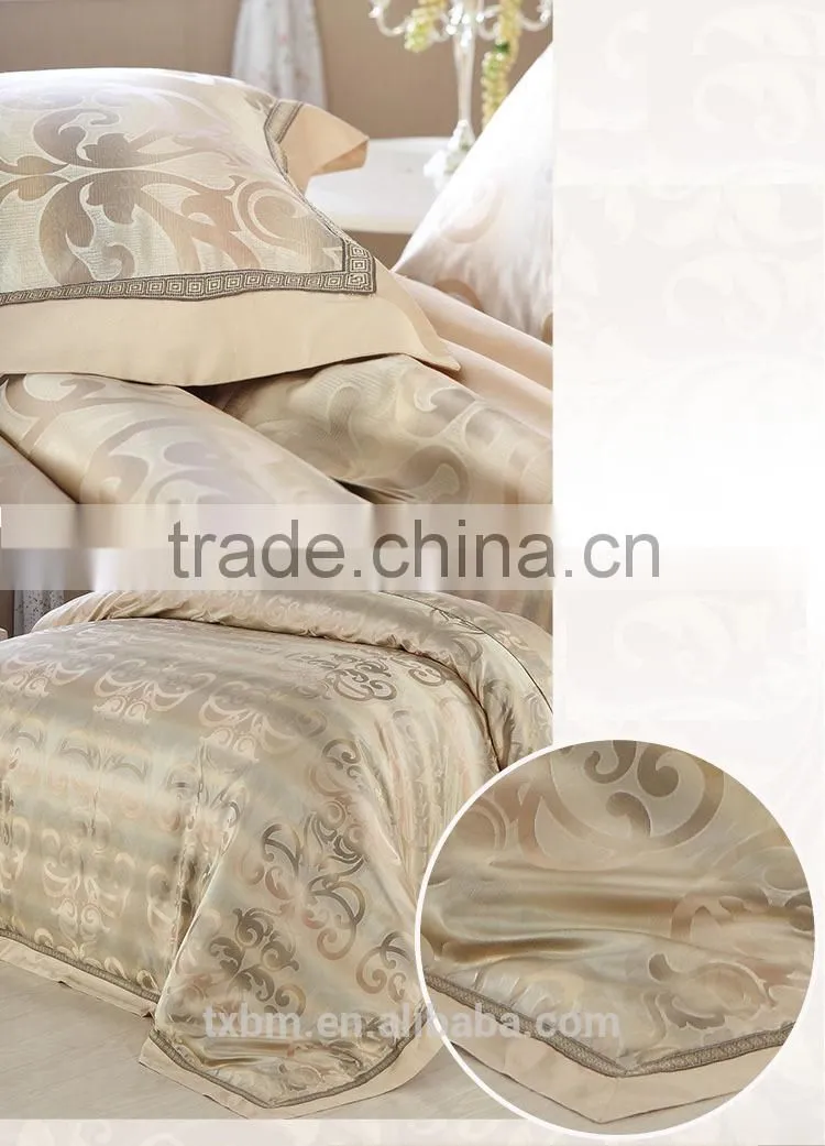 Customize and wholesale jacquard 100%silk 4-piece Bedding Set