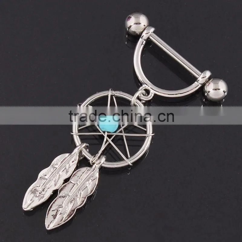 Dream Catcher Nipple Ring Barbell Bar