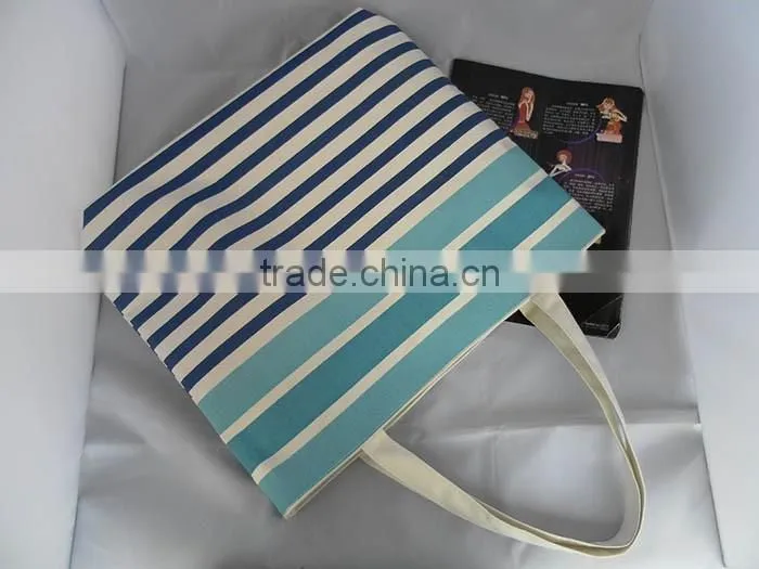 Navy 100% cotton Printed Canvas shopping bag