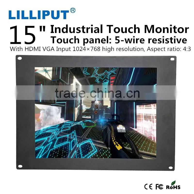 15 inch Industrial Monitor With HDMI VGA Input